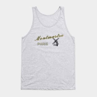 Montmartre Paris, dark text. Tank Top